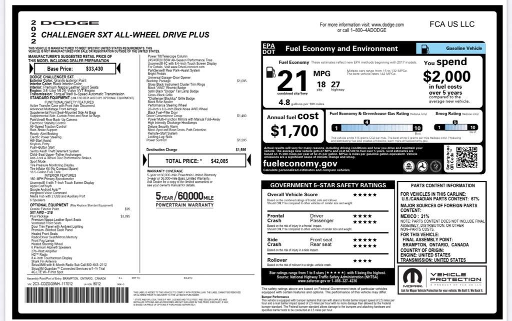 2022 Dodge Challenger SXT