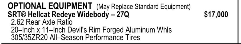 2019 Dodge Challenger SRT Hellcat Redeye Widebody