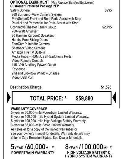 2023 Chrysler Pacifica Hybrid Limited