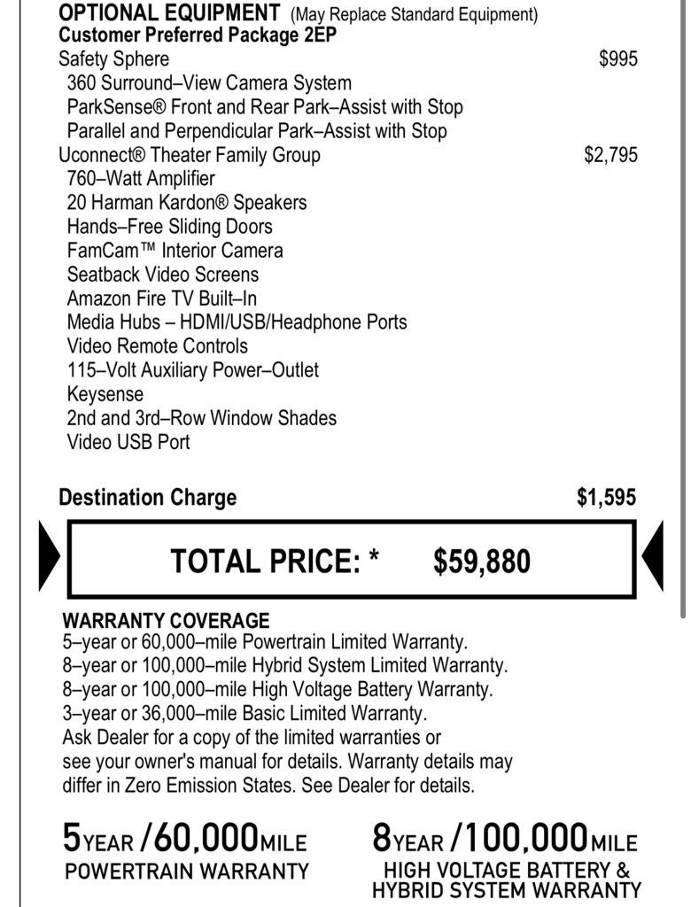 2023 Chrysler Pacifica Hybrid Limited