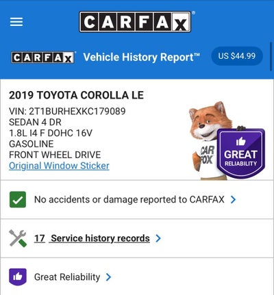 2019 Toyota Corolla LE