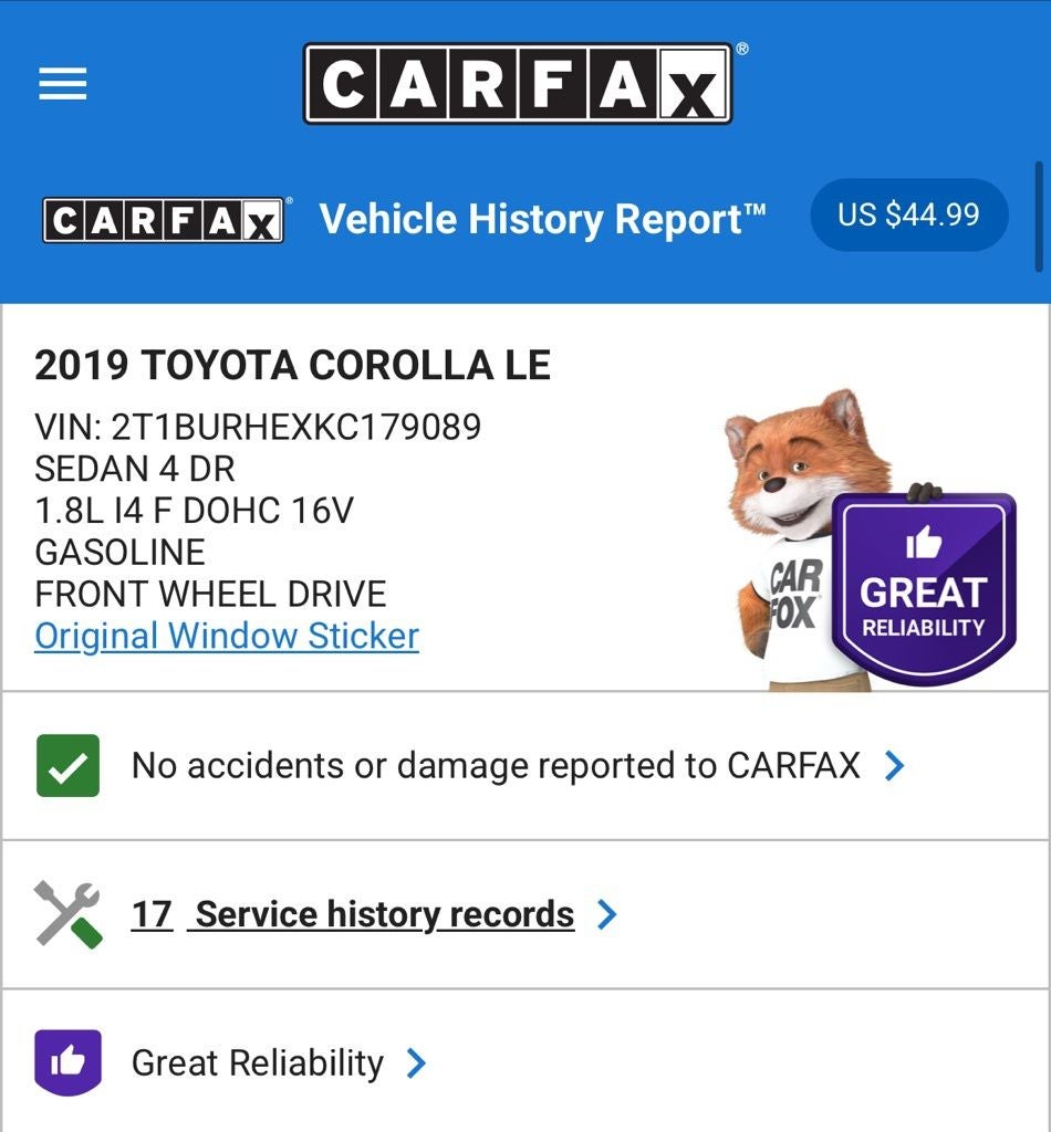 2019 Toyota Corolla LE