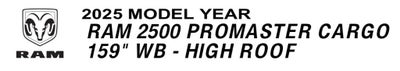 2025 RAM ProMaster 2500 High Roof