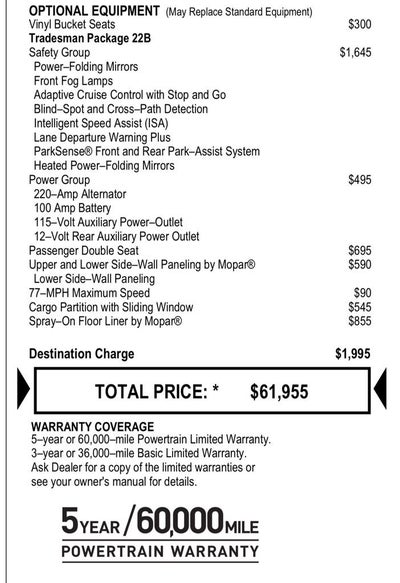 2025 RAM ProMaster 3500 High Roof