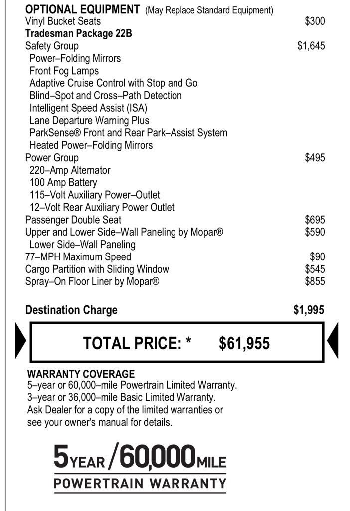 2025 RAM ProMaster 3500 High Roof