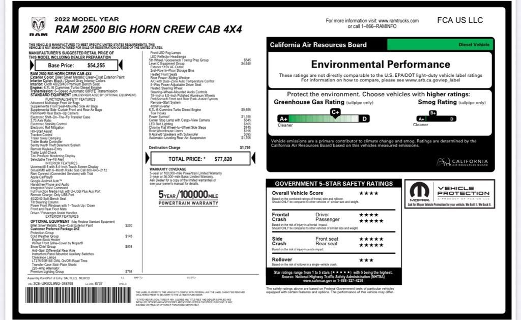 2022 RAM 2500 Big Horn