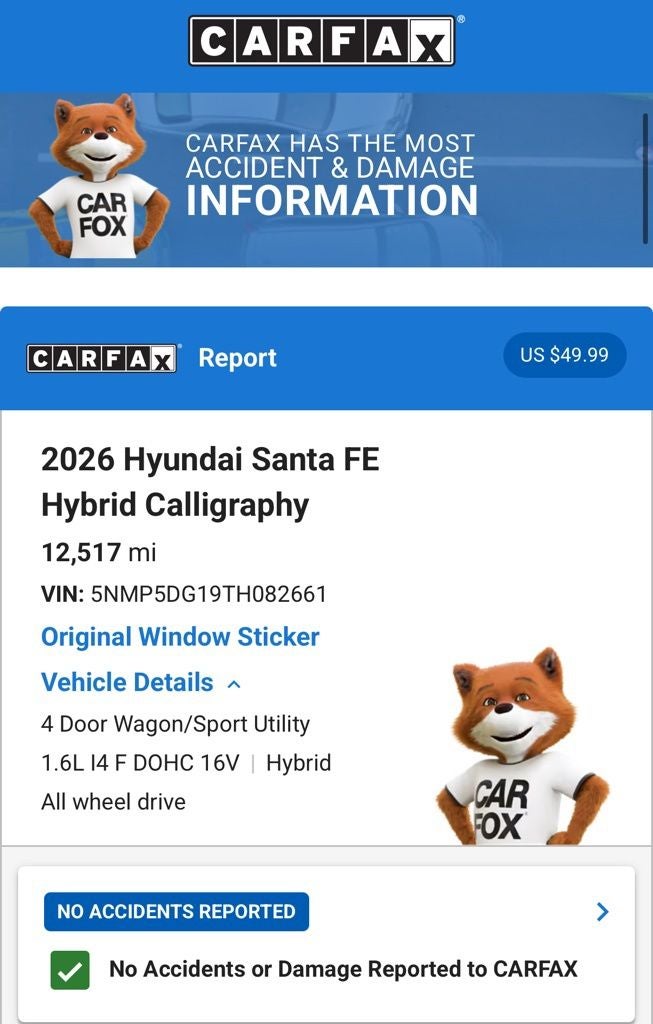 2026 Hyundai Santa Fe Hybrid Calligraphy
