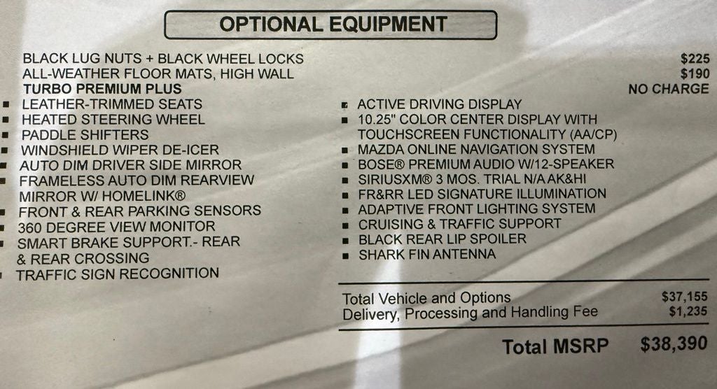 2026 Mazda Mazda3 2.5 Turbo Premium Plus