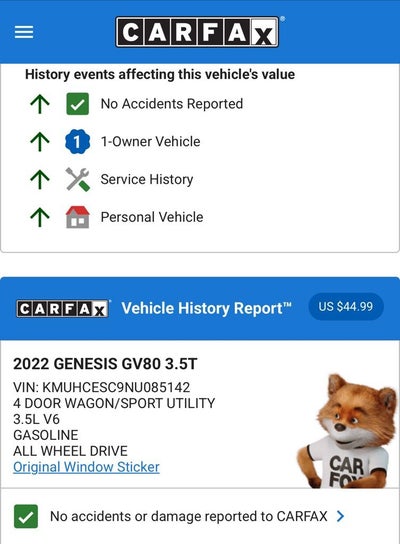 2022 Genesis GV80 3.5T Prestige Signature